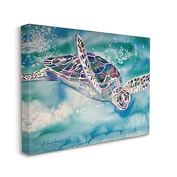 Amazon.co.jp: Stupell Industries ウミガメ 水泳 海水 爬虫類